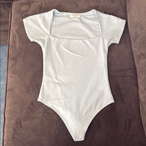 Aritzia Babaton Contour Squareneck Bodysuit, Baby Blue
